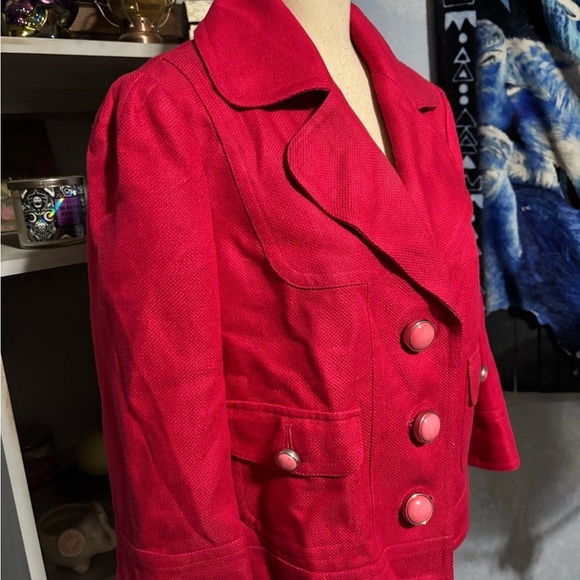 Peter Nygard Vibrant Red Blazer size 10 #retro #vintage #business casual - Picture 4 of 15